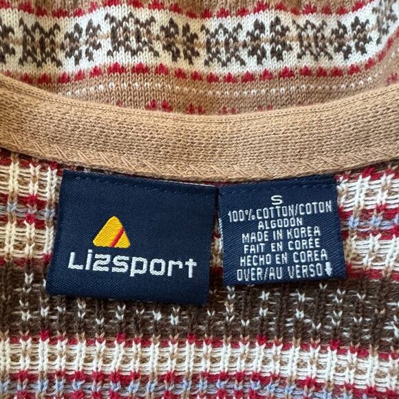 NWT Vintage ‘90s Liz Claiborne Brown Striped V-Neck Button Down Sweater Vest - Picture 5 of 6